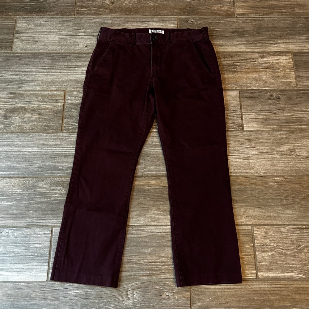 Express Slim Fit Finn Chinos Burgundy Men's Pants Size 30x30 Casual Office